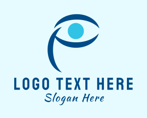 Video Recording - Ophthalmology Eye Letter P logo design