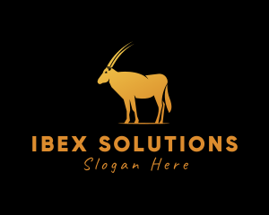 Gold Wild Alpine Ibex logo design