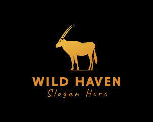 Gold Wild Alpine Ibex logo design