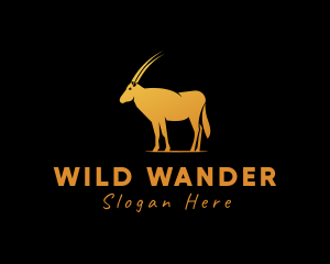 Gold Wild Alpine Ibex logo design