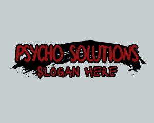 Psycho - Grunge Brush Business logo design