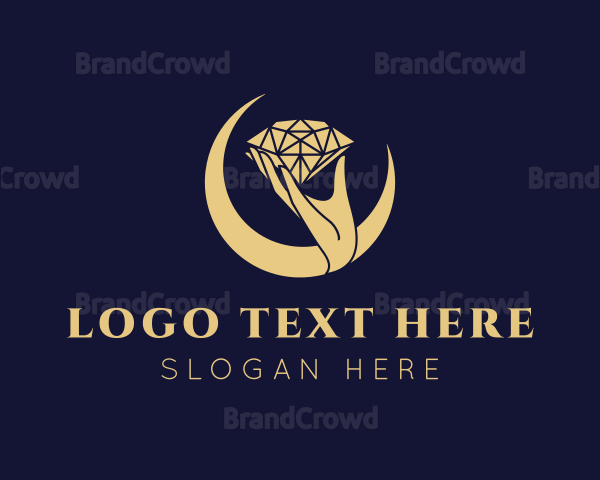 Hand Diamond Gemstone Logo