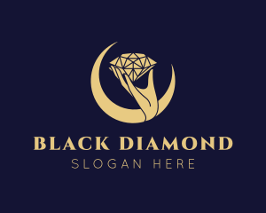 Hand Diamond Gemstone logo design