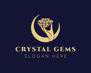 Hand Diamond Gemstone logo design