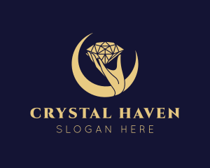 Hand Diamond Gemstone logo design