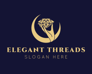 Hand Diamond Gemstone logo design