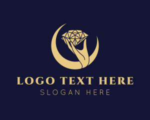 Hand Diamond Gemstone Logo