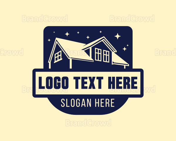 Roof Repair Night Sky Logo