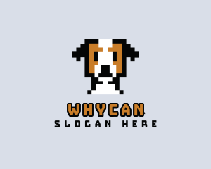 Pixelated Dog Puppy Logo