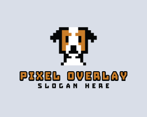 Pixelated Dog Puppy logo design