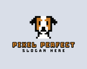 Pixelated Dog Puppy logo design