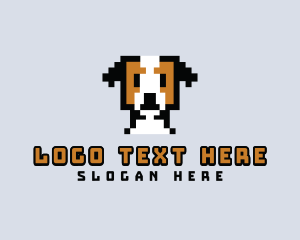 Pixelated Dog Puppy Logo