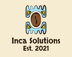 Inca - Aztec Coffee Bean logo design