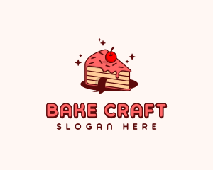  Cherry Cake Slice logo design