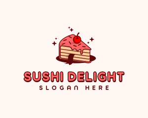  Cherry Cake Slice logo design