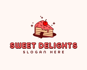  Cherry Cake Slice logo design