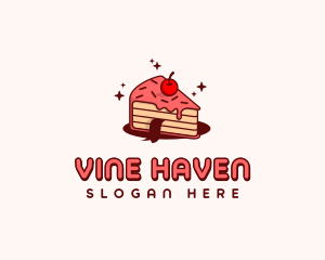  Cherry Cake Slice logo design