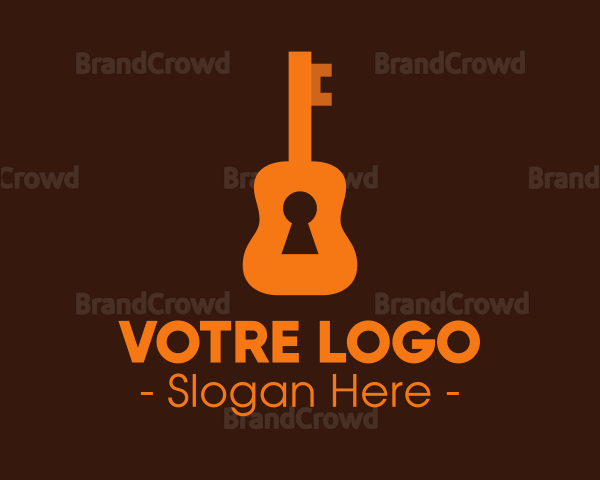 Orange Guitar Keyhole Logo