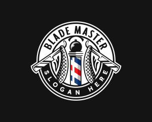 Barbershop Razor Blade logo design