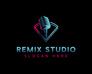 Microphone Studio Singer logo design