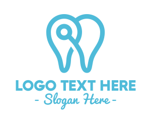 Blue Hand - Modern Tooth Outline logo design
