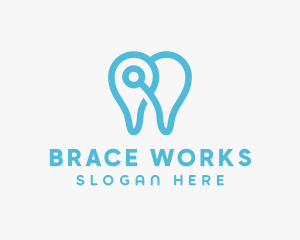 Modern Tooth Outline logo design