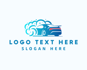 Sports Car - Car Washing Bubbles logo design