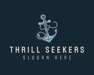 Sailing Anchor Rope Letter T logo design