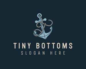 Sailing Anchor Rope Letter T logo design