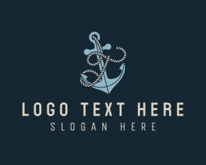 Anchor - Sailing Anchor Rope Letter T logo design