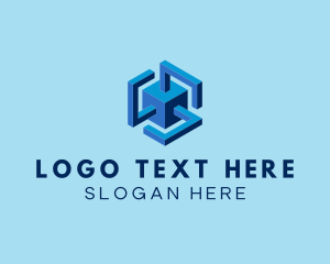 Sharing - Square Cube Box logo design