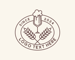 Tulip Glass - Bar Liquor Pub logo design