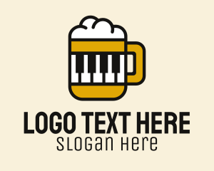 Alcohol - Beer Piano Music Bar logo design