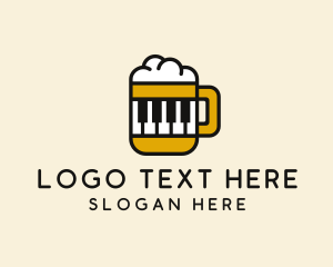 Pub - Beer Piano Music Bar logo design