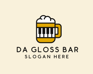 Beer Piano Music Bar  logo design