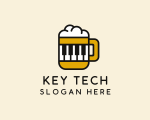 Beer Piano Music Bar  logo design