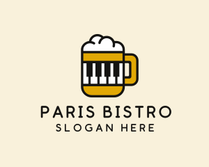 Beer Piano Music Bar  logo design