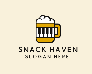 Beer Piano Music Bar  logo design