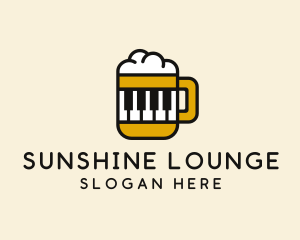 Beer Piano Music Bar  logo design