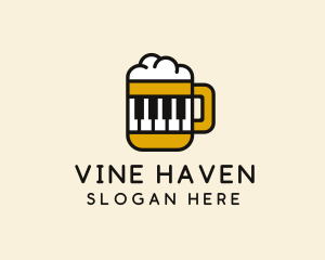 Beer Piano Music Bar  logo design