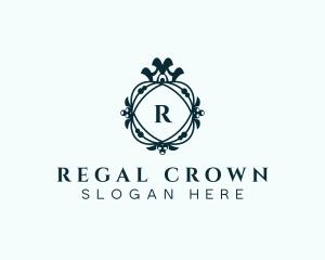 Regal Crown Wreath logo design