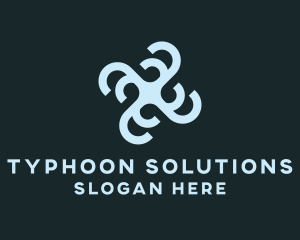 Typhoon - Blue Whirlpool Air logo design