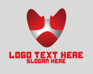 Technologu - Red Heart Shield logo design