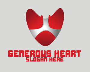 Red Heart Shield logo design