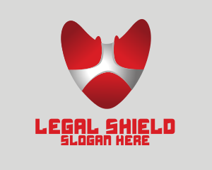 Red Heart Shield logo design