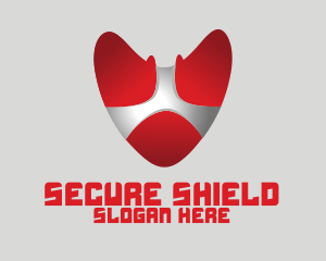 Safeguard - Red Heart Shield logo design