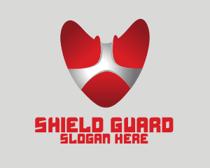 Defend - Red Heart Shield logo design
