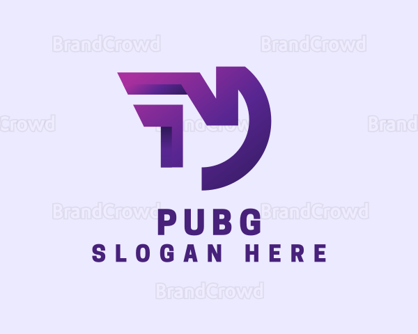 Purple Gaming Letter M Logo