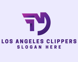 Freight - Purple Gaming Letter M logo design