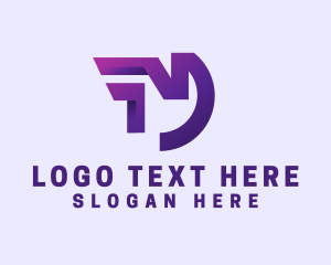 Online Delivery - Purple Gaming Letter M logo design